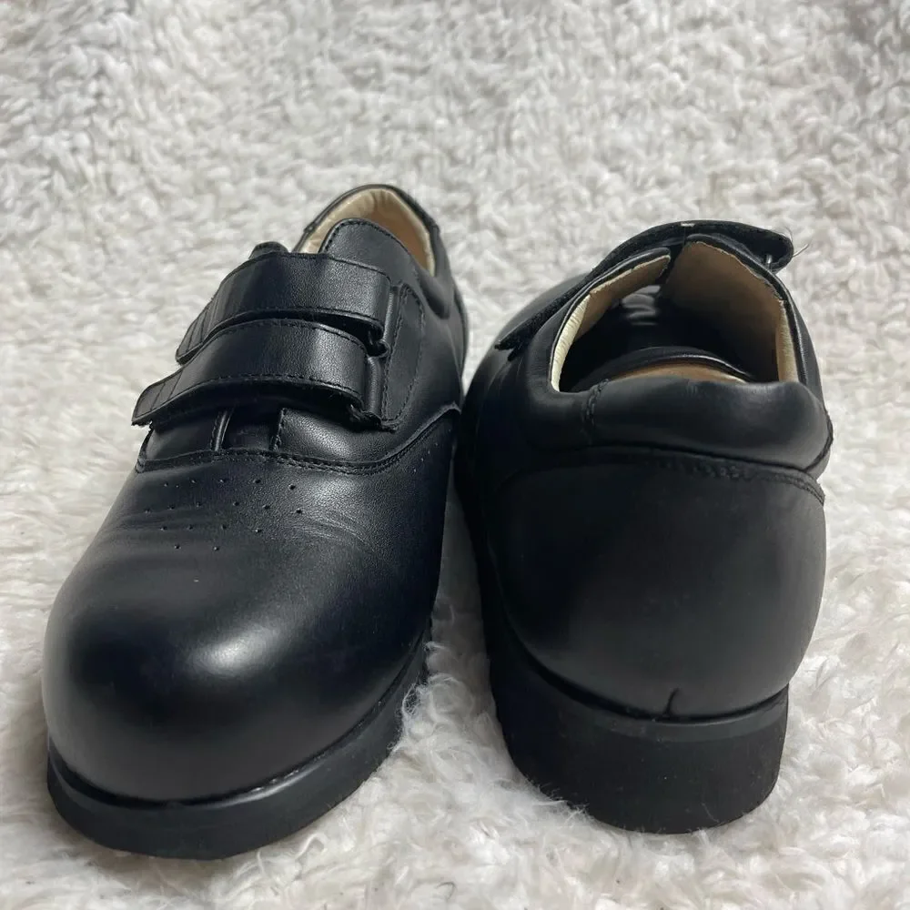 Mt.Emey Double VStraps Black Leather Men Therapeutic Shoes Size10.5.